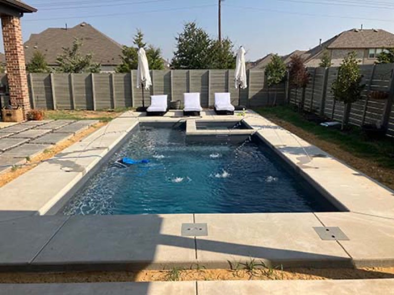 Custom pool built by Hoss Custom Pools - Cedar Hill Texas